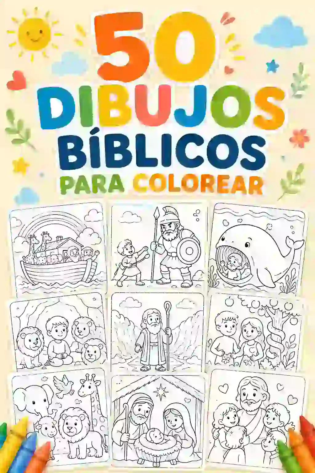 50 Dibujos Bíblicos para Colorear