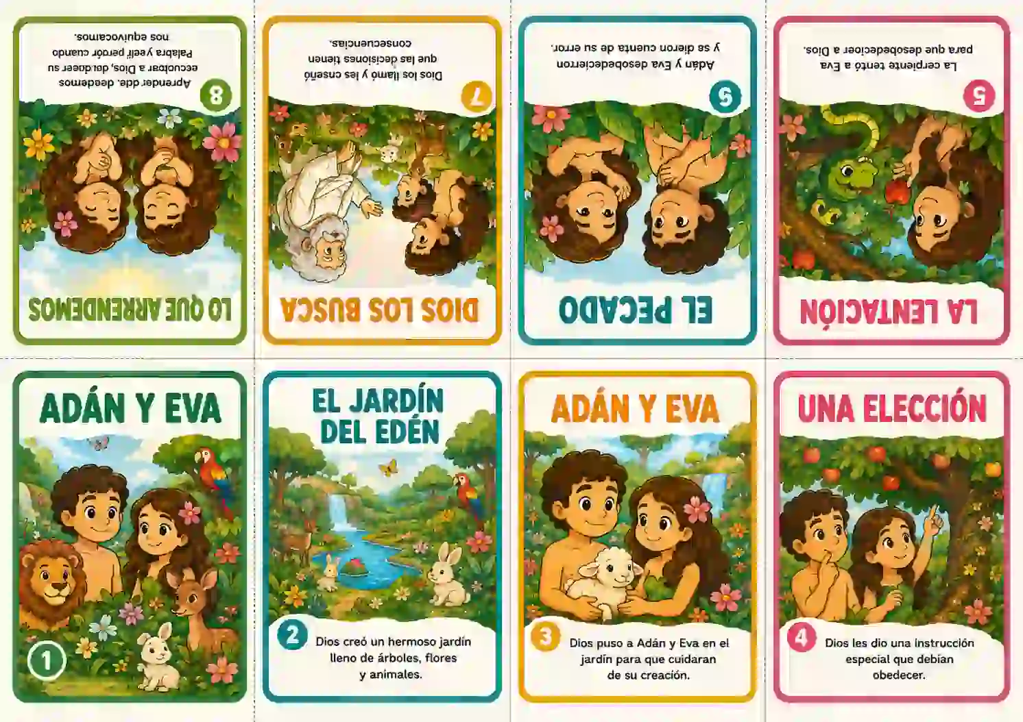 Mini librito Adán y Eva